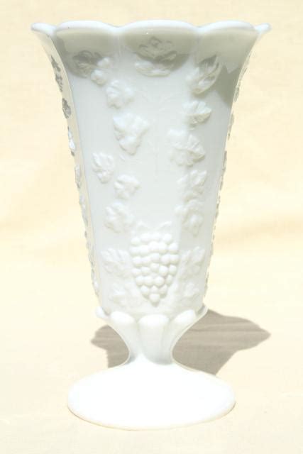 Westmoreland Usa Milk Glass Paneled Grape 11 12 Footed Tall Belled