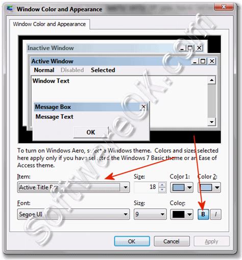 How To Change Or Set Windows 7 Default Font Settings To Bold Italic
