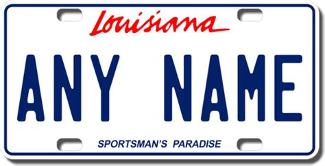 Louisiana Sportsmans Vanity Novelty License Plate Any Text Etsy