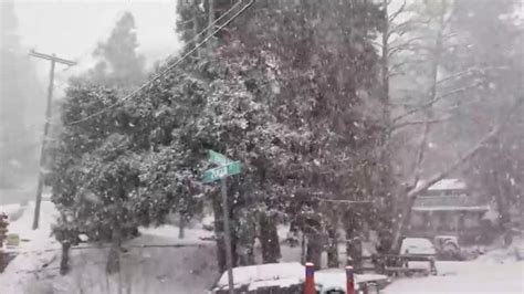Snow Falls In San Bernardino County During Major Winter Storm The