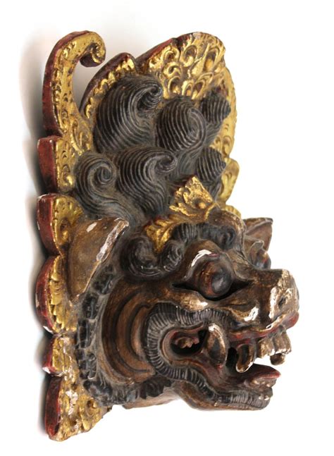 Balinese Barong Wood Dance Mask Of Mythological Creature At 1stdibs