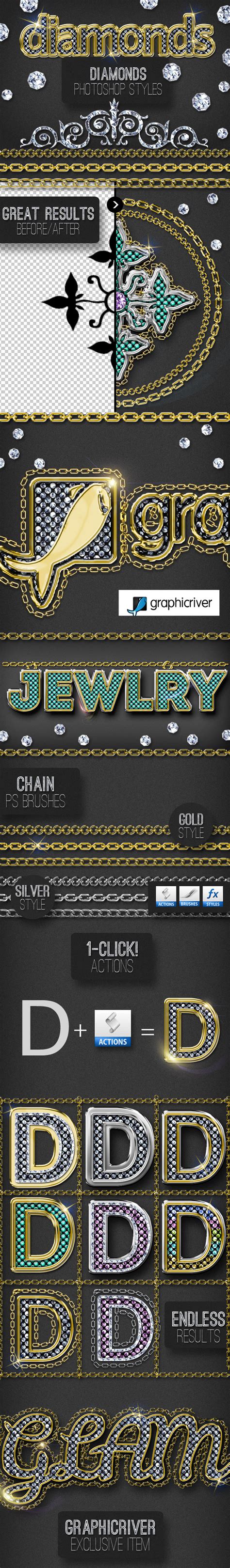Get Bling Bling Diamond Photoshop Style Creator Graphicriver Gutemplates