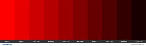 Shades Of Red Ff0000 Hex Color Shades Of Red Color Hex Colors Hex