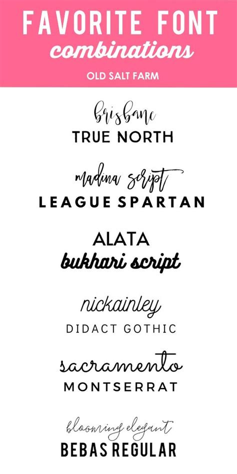 Favorite Font Combinations Scripted Plain Old Salt Farm Font