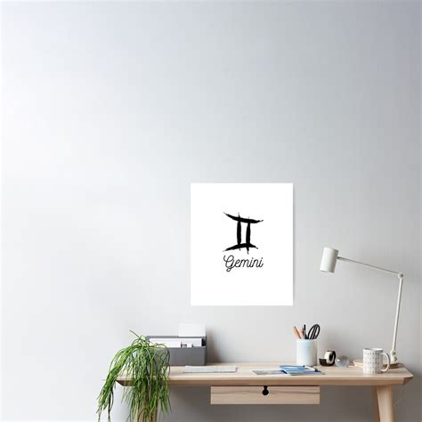 Minimalist Gemini Zodiac Symbol Poster For Sale By Palashpod Redbubble