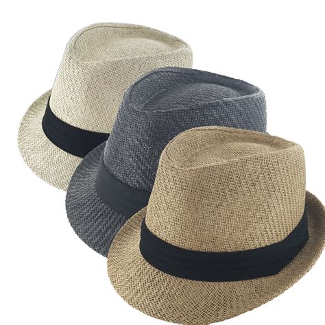 Faddism Traditional Cuban Style Regular Brim Fedora Straw Hat