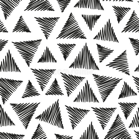 Seamless Pattern With Hand Drawn Triangles Stock Vector Illustration