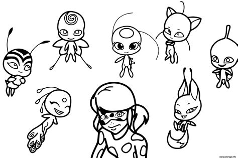 Coloriage Miraculous Et Les Kwamis Dessin Ladybug Miraculous Imprimer