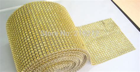 1 Roll 10 Yards Gold 45 Inch Bling Diamond Mesh Wrap Ribbon