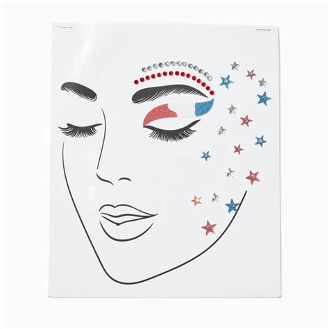 French Flag Gemstone Star Face Stickers Claires