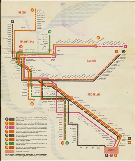 Transitional New York City Transit Authority Subway Map 1967 Planer
