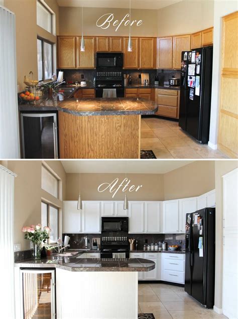 Small galley kitchen remodel before and after. Inexpensive Kitchen Remodel for a Fresh Facelift without ...