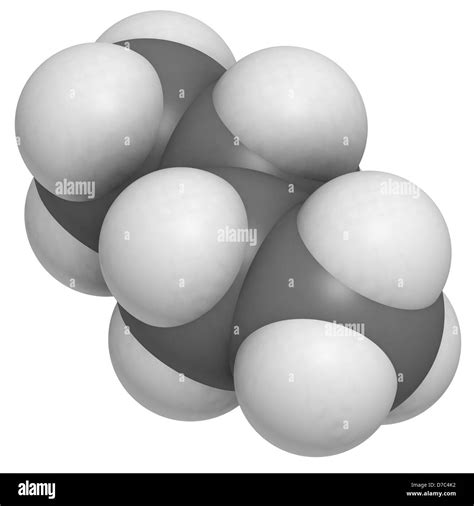 Butane Molecular Model Atoms Are Represented As Spheres With