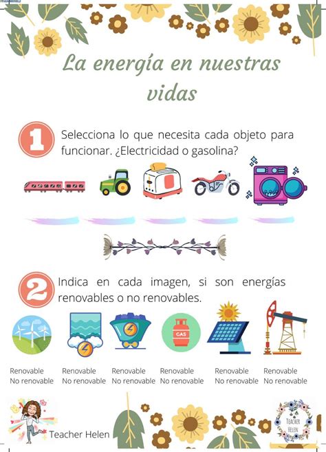 La Energ A En Nuestras Vidas Ficha Interactiva Spanish Words School