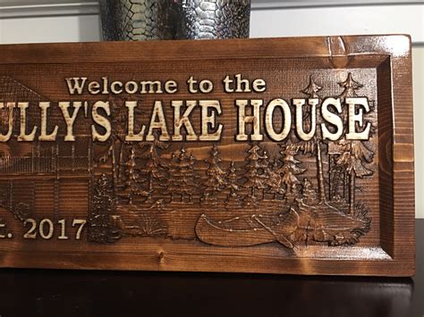 Personalized Lake House Sign Custom Wood Lake House Sign Personalized
