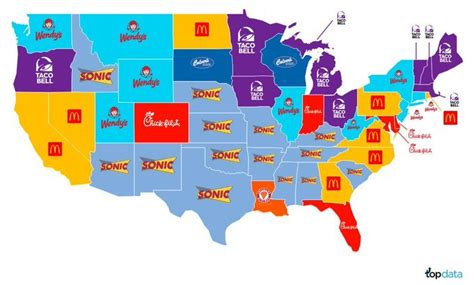 us map of favorite fast food chain by state page 6 o t lounge