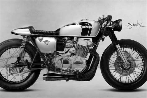 Hand drawing man riding old cafe racer vector. Titan-Motorcycle-Cafe-Racer-Graz-Bike-Concept-Art-Bike ...