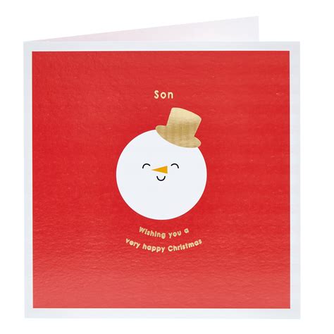 buy son snowman christmas card for gbp 0 99 card factory uk