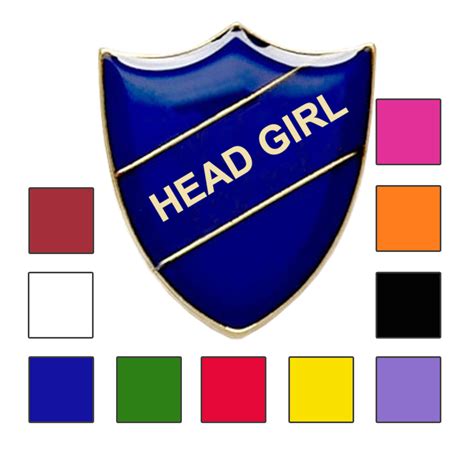 Head Girl School Badges Shield Shape