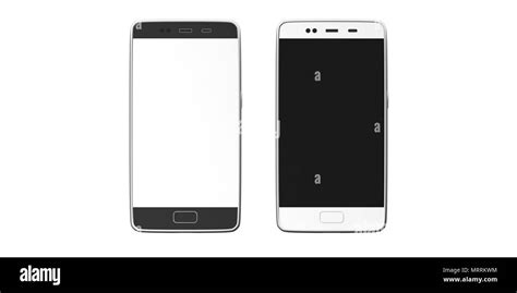 Smartphones Mobile Phones With Blank White And Black Screens Isolated