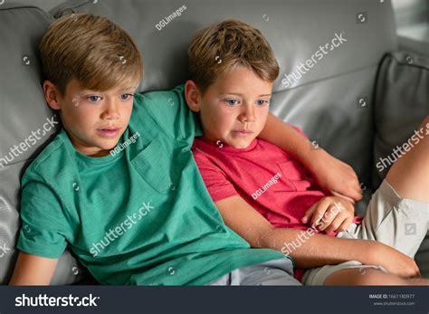 Shot Two Young Brothers Sitting Down Stock Photo 1661180977 Shutterstock