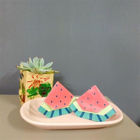 Free Printable Watermelon Paper Folding Craft Onecolorfulday Paper