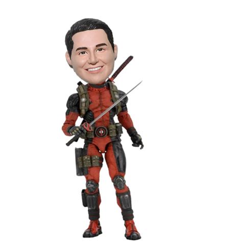 Deadpool Bobblehead Action Figure With Real Facecustom Bobbleheads