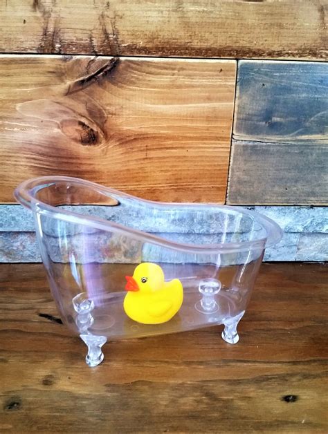 The bath caddy is a. Clear 6" bathtub table centerpiece/favour - party table ...