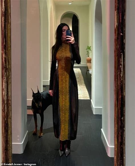 Kendall Jenner Wears Clinging Dress And Admires Her Reflection As She Snaps A Mirror Selfie At