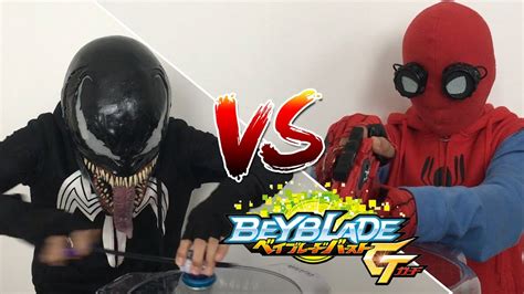 Spiderman Homecoming Vs Venom Beyblade Burst Gt Battle Youtube