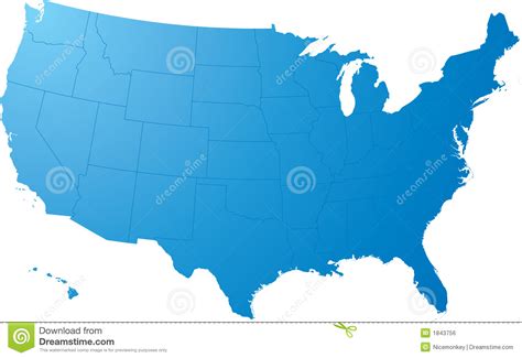 Color an editable map, fill in the legend, and download it for free to use in your project. Us Map Plain Royalty Free Stock Image - Image: 1843756