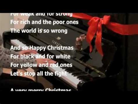 Happy Christmas War Is Over Sing Along Piano YouTube