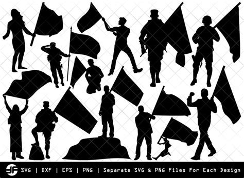 People With Flags Svg People With Flags Silhouette People With