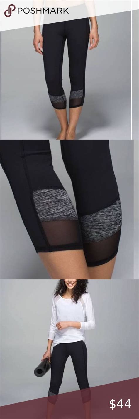 Lululemon Black Crop Leggings With Mesh Detail These Are Size 4