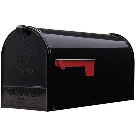 Gibraltar Mailboxes Elite Large Capacity Galvanized Steel Black Post Mount Mailbox E1600b00