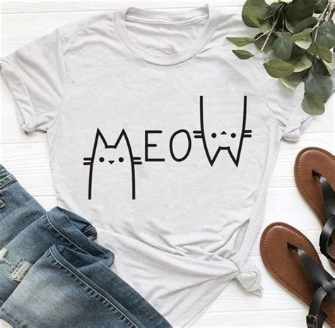 Meow Cat T Shirt Womens T Shirt Painting Womens Shirts Shirt