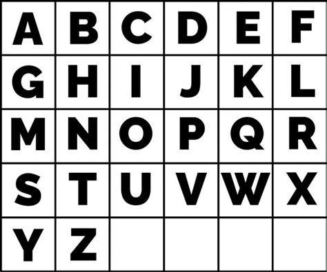 Alphabet Grid Lettering Alphabet Printable Alphabet Letters