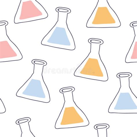 Chemical Test Tubes Seamless Vector Pattern Stock Vector