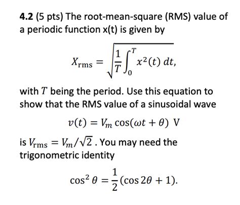 solved 4 2 5 pts the root mean square rms value of a