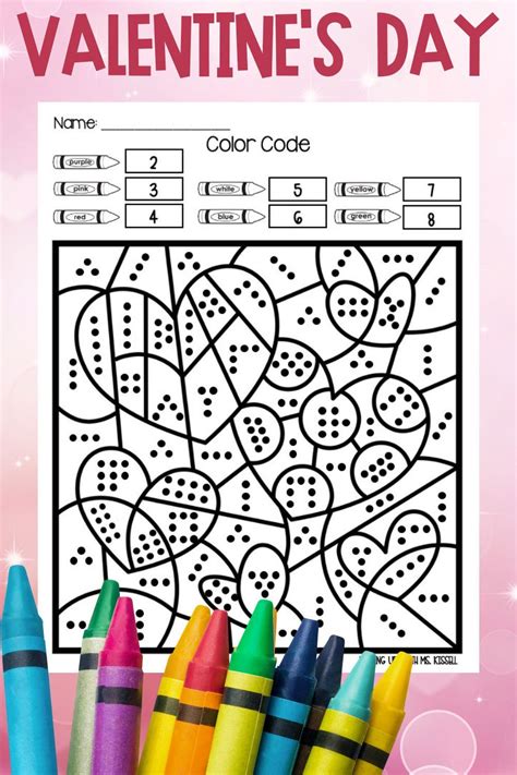 Valentines Day Subitizing Number Sense No Prep Color By Number