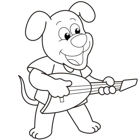 Cartoon Bear Playing Guitar Cartoon Bear Playing A Guitar — Stock