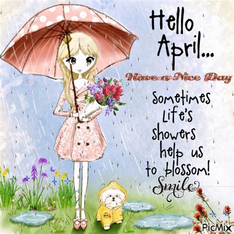 Hello April Please Be Good To Us Free Animated  Picmix