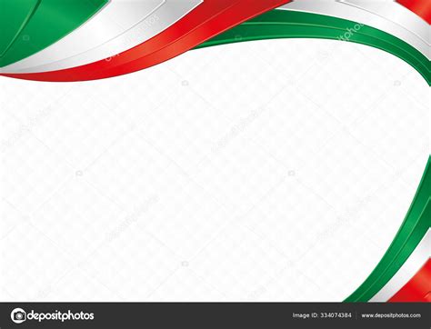 Abstract Background Wave Shapes Green White Red Colors Flag Mexico