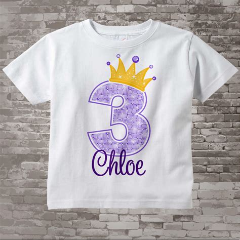 3rd Birthday Shirt Or Onesie Purple Number Birthday Outfit Top Girls
