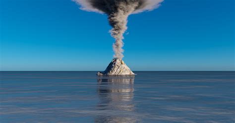 Une Nouvelle île Créée Par Léruption Explosive Dun Volcan Sous Marin