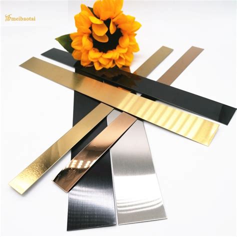 Golden Stainless Steel Flat Strip Thin Decorative Metal Strips Foshan