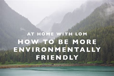 How To Be More Environmentally Friendly At Home With Lom