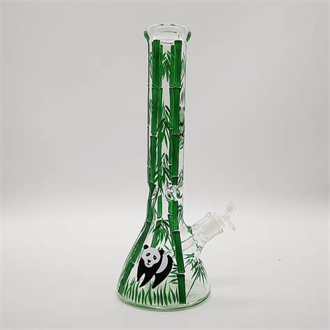 Panda Beaker Bong Bamboo Graphic Bong Rocky Green King