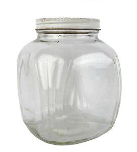 Vintage Hazel Atlas Clear Glass Jar 4 Sided Sculpted Ribbed Corners