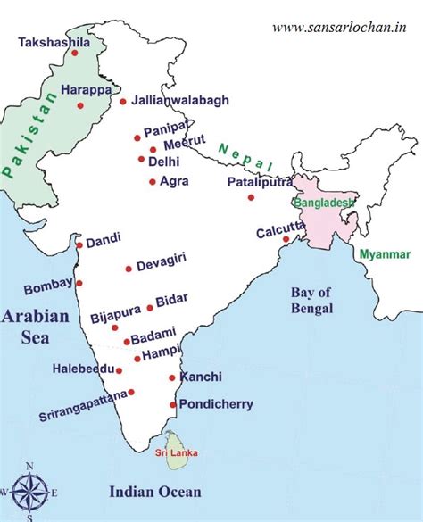 Places Of Historical Importance Upsc Map Related Questions